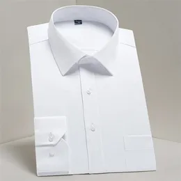 Camicia elegante da uomo a maniche lunghe di base standard vestibilità taglie forti Solido/righe Formale Business Bianco Lavoro Ufficio Classico maschile 220401