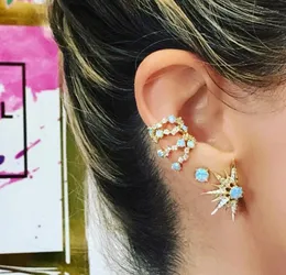 Stud 2022 Luxury Women Fashion Jewelry Spikes Punk Sparking Cubic Zirconia Opal Stunning Sun Burst Earring Moni22
