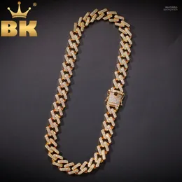 Kedjor 14mm Prong Cubans Link Halsband Iced Cubic Zirconia Gold/White Gold Color Hiphop Chain Jewelry for Men Drop 1 Morr22