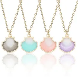 Pendant Necklaces Exquisite Fashion Simple Colorful Shell Necklace Series Jewelry Double-sided Pearl Drop