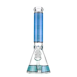 14.3-Inch Light Blue Beaker Glass Bong: Cool Horizon, Diffused Downstem Percolator, 14mm Female Joint