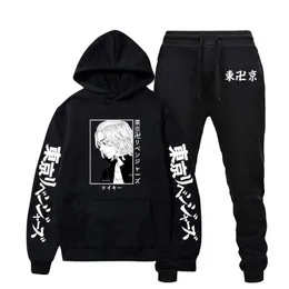 Men's Tracksuits Tokyo Revengers Tracksuit Anime Manjiro Sano Graphic Hoodie And Pants Two Pieces Set For Men Sweatshirt Cosplay Clothes