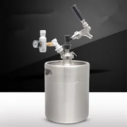 Bira Keg Dispenser Basınçlı Growler Kupa Topu Kilit Hızlı Aksiyon Kuplaj 2L / 64oz 3.6L / 128oz 5L / 170 oz 8L / 2.1gal 18/8 Paslanmaz Çelik Homebrewing Craft CO2