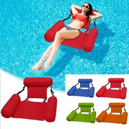 SPASHG PVC Summer Uppblåsbar vikbar flytande rad Swimming Pool Water Hammock Air Madrasses Bed Beach Water Sports Loungerstol