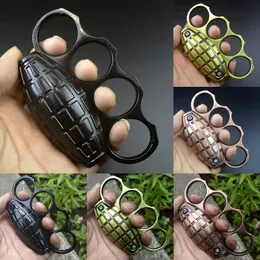 Muskmelon Grenade Shape Hand Clasp Fist Edc Four Finger Tiger Boxing Ring with Car Equipment Brace Defense OLU9