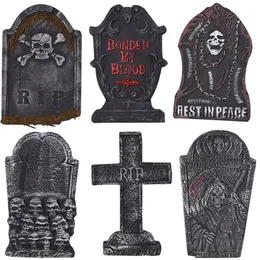 Halloween dekoration skum gravsten Haunted House Bar Scary Rip Tombstone Ornament Party Supplies Skeleton Tombstone Props Halloween Accessories