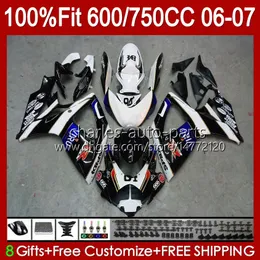 OEM Body For SUZUKI GSXR-600 GSXR750 K6 GSX-R750 06-07 Bodywork 130No.96 GSXR 750CC 600CC 750 600 CC GSXR600 06 07 GSXR-750 2006 2007 Injection mold Fairing stock cool blue