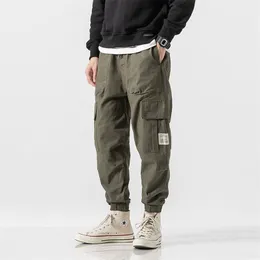 Herrbyxor last män streetwear hip hop mens joggers casual harem ankel längd byxor elastisk midja svart armé grön 220826