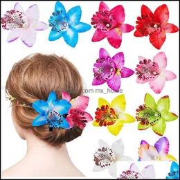 Acessórios para o cabelo bebês crianças de maternidade meninas flores de cabelo 10 cores pequenas barretas de fadas naturais praia de vento dh0ft
