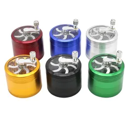 Accessories tobacco grinder 50mm 4 layers Zicn alloy hand crank grinders metal for herbs herbal for Towel GG0530