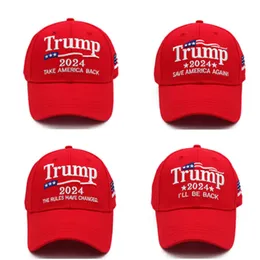 Party Hats Embroidered 2024 US President Election Baseball Cap Adjustable Strapback Support Trump Hat Trump Same Style Peaked Caps Adult Men Women ZL0748