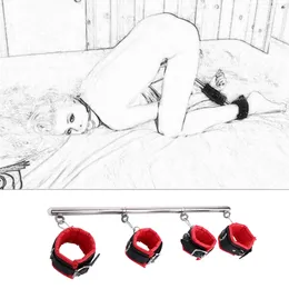 BDSM sexy Toys for Women Stainless Steel Adjustable Spreader Bar Slave Bondage Gear Equipment Handcuffs Set Furniture