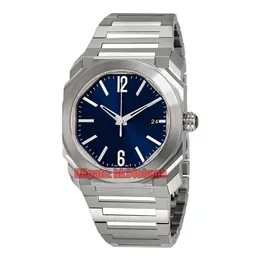 4 stilar högkvalitativa klockor 102105 BGO38C3SSD Automatisk herrklocka Blue Dial Rostfritt stålarmband Gents Sport armbandsur