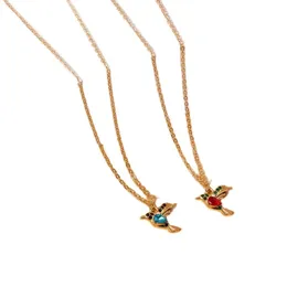 Cute New Necklace Hummingbird Birds Women Pendant Gold Color Clavicle Chain Fashion Choker Girls Party Jewelry