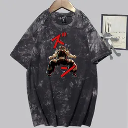 Męskie koszulki Męskie Tie Dye T-Shirt Yujiro Baki Hanma Bawełniana Tee Krótki Rękaw Grappler Walka Fighter T Shirt O-Neck Odzież Odzież Prezent Urodzinowy