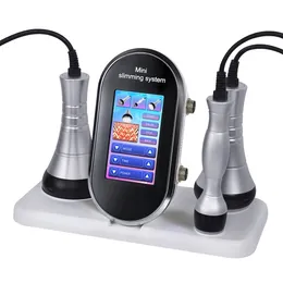 Mini 3in1 40K Cavitation RF Slimming Machine Ultrasound Fat Dissolving Weight Reduce Radio Frequency Skin Tightening Face Lifting Body Shaping Wrinkle Removal