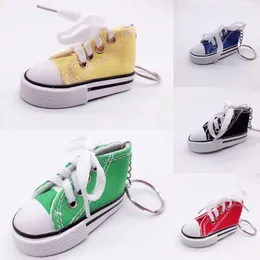 Mini Canvas Small Shoe Keychains for Men and Women Key Chain Fashion Bicycle Foot Support Board Shoe Hanging Decoration Simulation Shoes Keyring