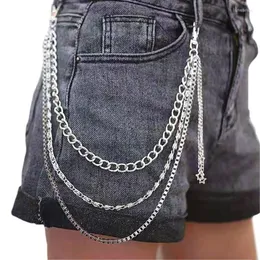 Pasy unisex punkowe łańcuchy stylu do spodni ciężkie spodnie hip -hopowe łańcuch dżinsów z homara