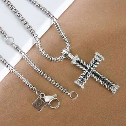 Kreuz 925 Sterling Silber Halskette Designer Schmuck Damen Halsketten Männer Anhänger Klassischer Stil Diamant Anhänger Vintage Kette Hip Hop W0I7