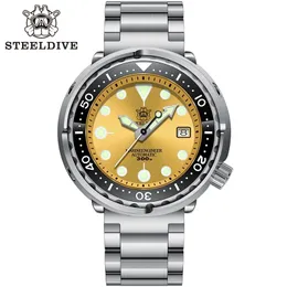 Color SD1975 Steeldive Tuna Mens Watch Classic Watch Super Luminous Ceramic Bezel 300M مقاومة للماء 316L Case NH35 Dive Wristwatch 220530