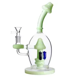 Psychede Mushroom Hookahs med 14,4 mm Glass Bong Bowl Två funktioner Dab Rigs 22cm Höjd handgjorda bong