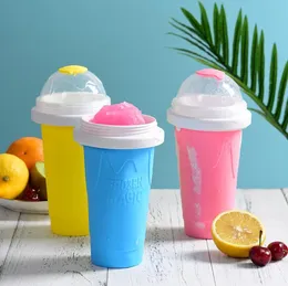 Andra drycker Summer återanvändbara anpassade silikon cup kreativ grädde pressar slushy maker is cup sn4325