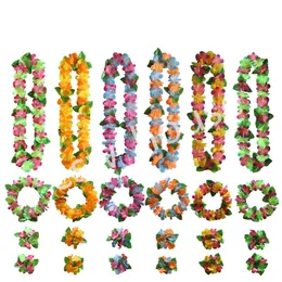 Hawaiian Artificial Flowers Garland Necklaces Leis Dance Garlands Party Favors Celebrations Supplies