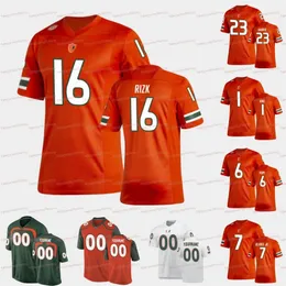 A3740 Miami Hurricanes Football Jersey D'Eriq King Ryan Rizk Mark Pope Sean Taylor Mike Harley Cam'ron Harris Al Blades Jr. Bubba Bolden Ed Reed