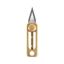 1 st Allvin Mini Mässingspaket öppnarkniv, EDC Tiny 1,25" nyckelring Kniv, Knivar Vikt 0,35 oz Bärbart multifunktionsverktyg