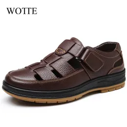 Wotte Classic Sandals Men Sandalias de couro genuíno