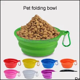 Mticolors Sile Pet Polding Bowl 개폐식기구 강아지 마시는 분수 휴대용 야외 여행 Carabiner BH1862 DROP DEVIROIN 2021 DOG