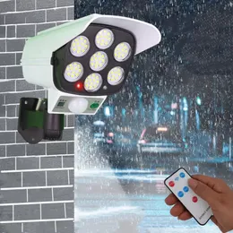 77 LED Solar Lamp Motion Sensor Simulation Smart Home Security System Light