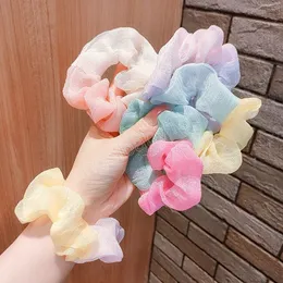 Fashion Gradient Sweet Color Ponytail Holders Rubber Band Elastic Hair Bands for Women Girls Hair Accessories Headwear