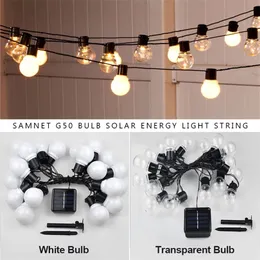LED LED Solar Light Outdoor Garland Street G50 Bulb String as Christmas Decoration Lamp for Garden Indoor Holiday ING 220429