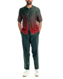 Men's Tracksuits Summer Men's Short Sleeve e calça Button Button Solid Cotton Wear Wear Urban Fashion 2 Piece Setmen's