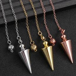 Stone Quartz Rock Choler Crystal Natural Hexagonal Pointed Reiki Chakra Pendant Pendulum for Unisex Jewelry Accessories