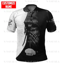 Nome personalizado Skull Master Chef Art Lengend Cool 3D Menmy Mulheres finas camisa de pólo colarinho de manga curta Use casual camiseta 6 220704GX