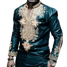 男性のTシャツ男性アフリカのプリント長袖TシャツアフリカTシャツ伝統的なナショナルヒップホップトップティー服