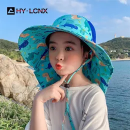 Topi Ember Bayi Musim Panas Pinggiran Lebar 360 ° Perlindungan UV Anak Lakilaki Perempuan Pantai Luar Ruangan Panama 220611