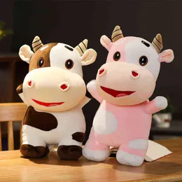 405060cm Super Soft Animals Cattles Dolls Soft Filled Milk Cow Plush Toys Home Soff Cushion LDREN PLUSHIE PELUCHE J220729