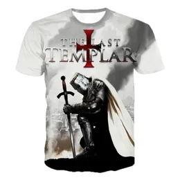 Camicie casual da uomo Summer Knight Templar T-shirt O-Collo stampata 3D Moda uomo Harajuku Top a maniche corte da uomo