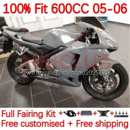 Тело OEM для Honda CBR 600 RR F5 CC 600F5 05-06 Bodywork 144NO.26 CBR-600 CBR600 RR CBR600RR 05 06 CBR600F5 CBR 600CC 600RR 2005 2006 Комплект для инъекционного обтекания Glossy Grey