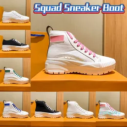 2022 Newest Squad Sneaker Boot luxury casual shoes black white pink deep blue pine green High low Top women designer sneakers platform womens trainers US 5-10