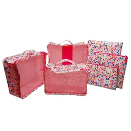 Duffel Bags Warehouse Pink Leopard Women Nylon Travel Bag Wholesale Trip Cheetah Mesh Luggage Accessory Organizer Set DOM1091844Duffel