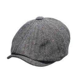 Ośmiokątne kapelusze berety wiosna mężczyzna malarz czapki beret zima herringbone hat Boina Elastyczna Europa Ameryka Barett Retro Newsboy Hat B8028