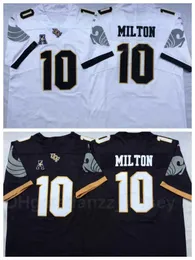NCAA Football UCF Knights College 10 McKenzie Milton Maglie Uomo University of Central Florida Team Colore nero Bianco Tutto cucito Traspirante Alta qualità In vendita