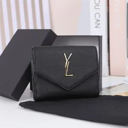 Stylish Letter Buckle Money Clips Cute Small Envelope Wallets Women Short Folding Purses Credit Card Holder With Box