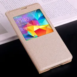 Smart Touch View Flip Cover Auto Sleep Wake Skórzane przypadki z oryginalnym chipem dla Samsung Galaxy S5 I9600 G900 G900F G900H G900M
