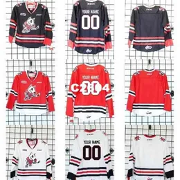 UF Chen37 Real Men Real Full Emboidery 2016 Customize Ohl Niagara Icedogs 100% 자수 저지 또는 사용자 정의 이름 또는 번호 저지