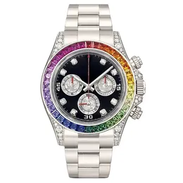 Orologi di design da uomo Orologio di lusso di alta qualità Orologio meccanico sportivo intarsiato a mano con diamanti colorati Orologio luminoso impermeabile da 41 mm per uomo